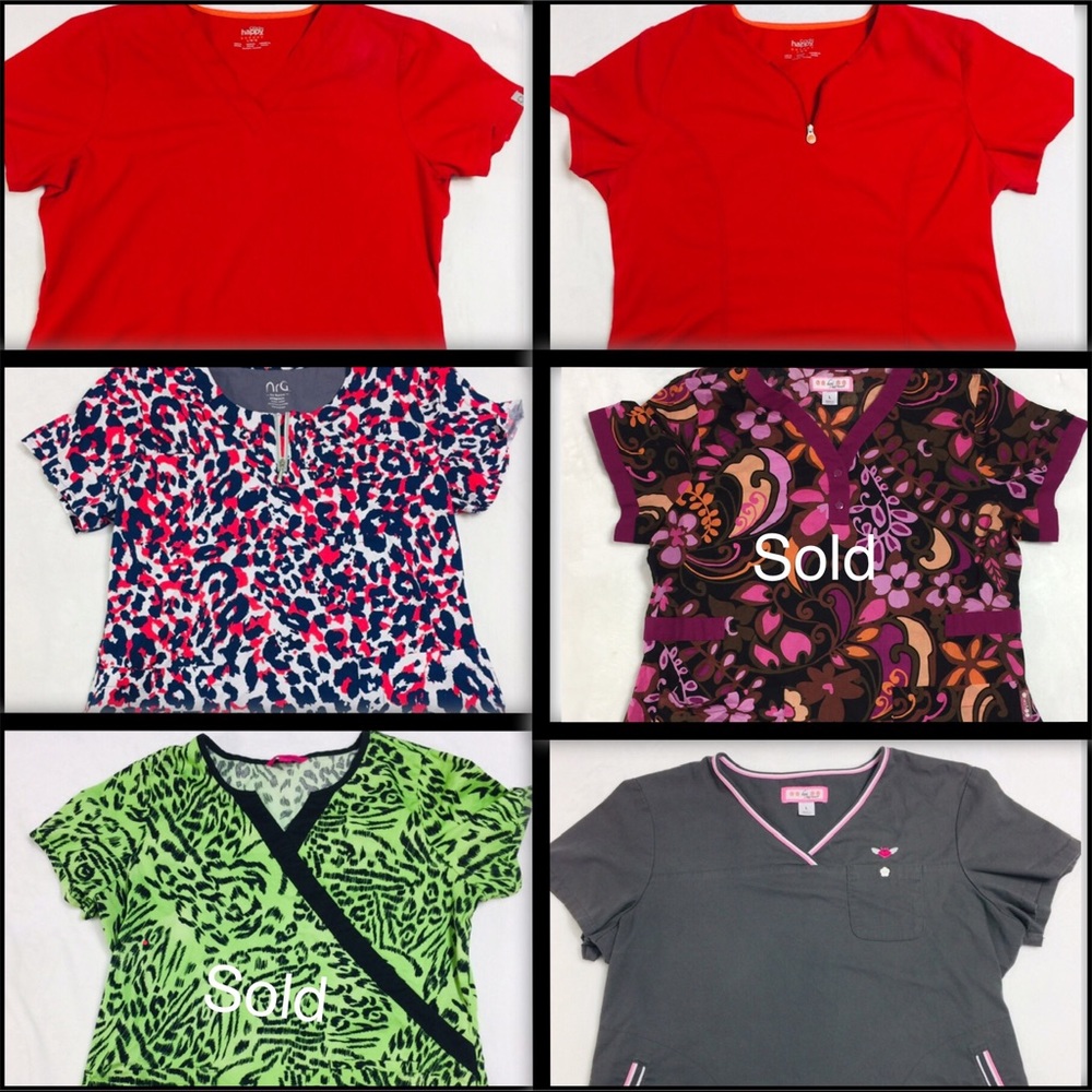 Bundle of different Brand Scrub Tops all Size: L